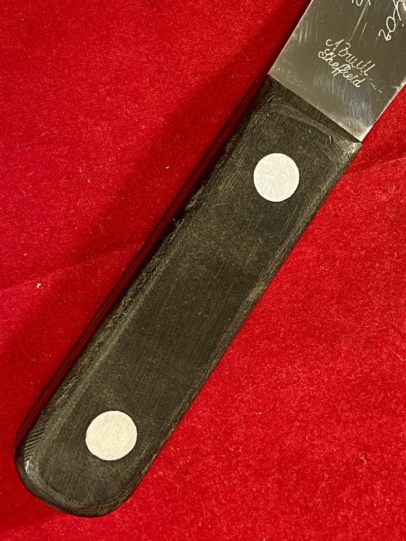 Vintage Plummet Major Throwing Knife by J. Nowill and Sons Sheffield with Leather Sheath — image 9