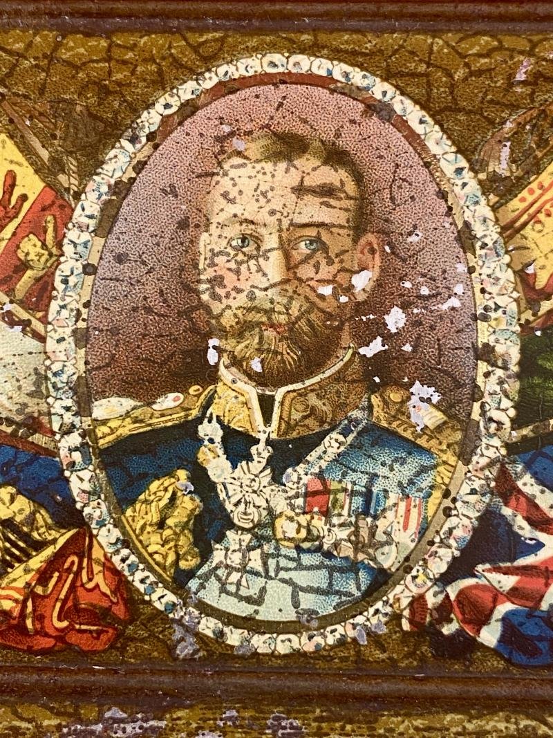 WW1 British Rowntree & Co. Ltd 'Gift to the Troops' Chocolate Tin Depicting George V with Sliding Base Cover 1915 — image 3