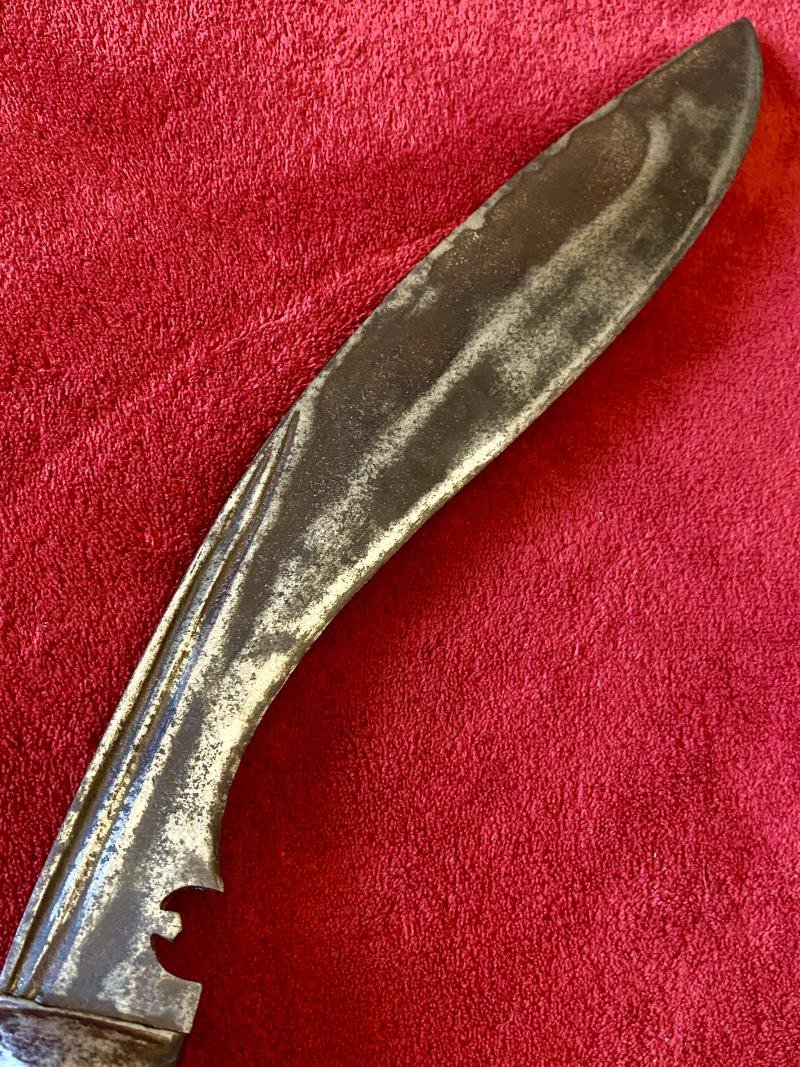 Early Nepalese Gurkha Fighting Kukri with Leather Wrapped Grip — image 3