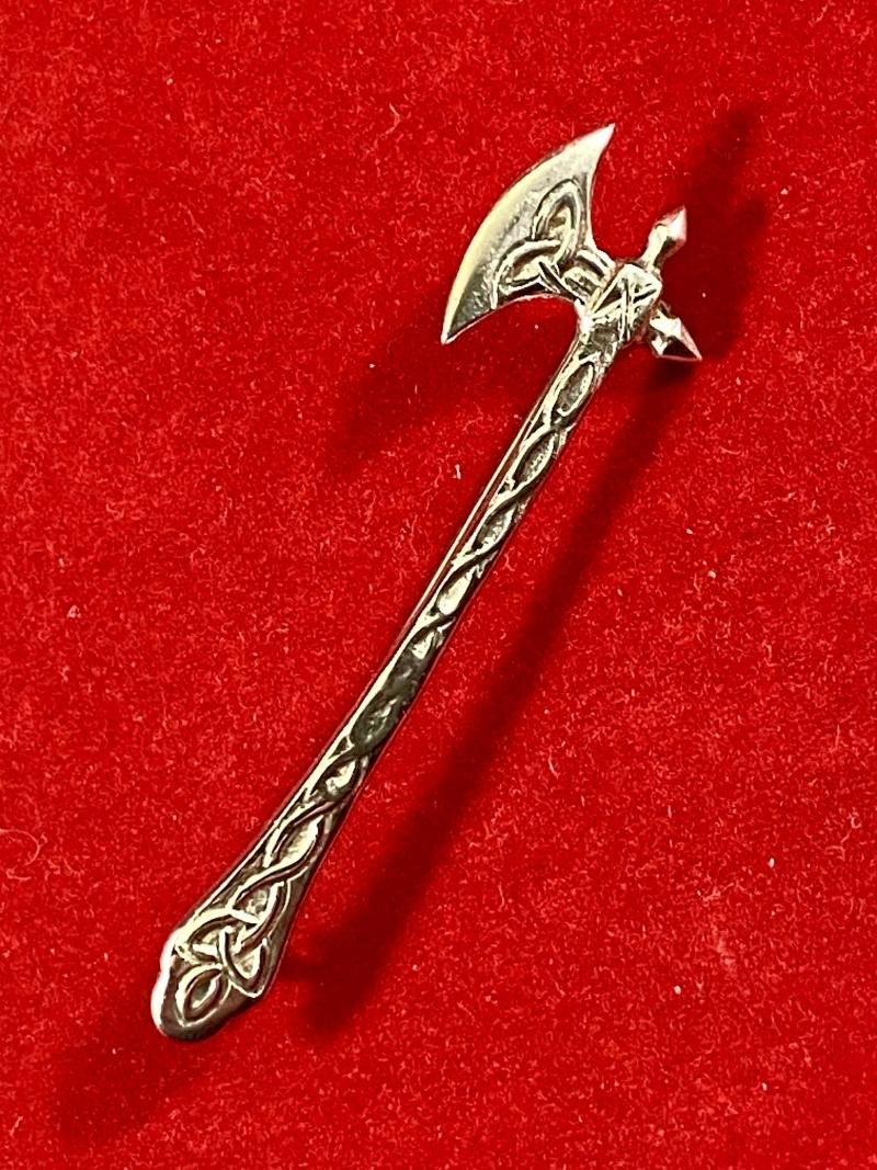 Scottish Silver Hallmarked Axe Shaped Kilt Pin/Brooch by Robert Allison of Glasgow - 1955 — image 8