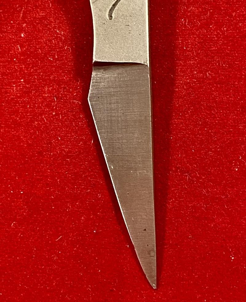 Small Custom Made Kiridashi Tactical Neck Knife with Black Kydex Sheath — image 6