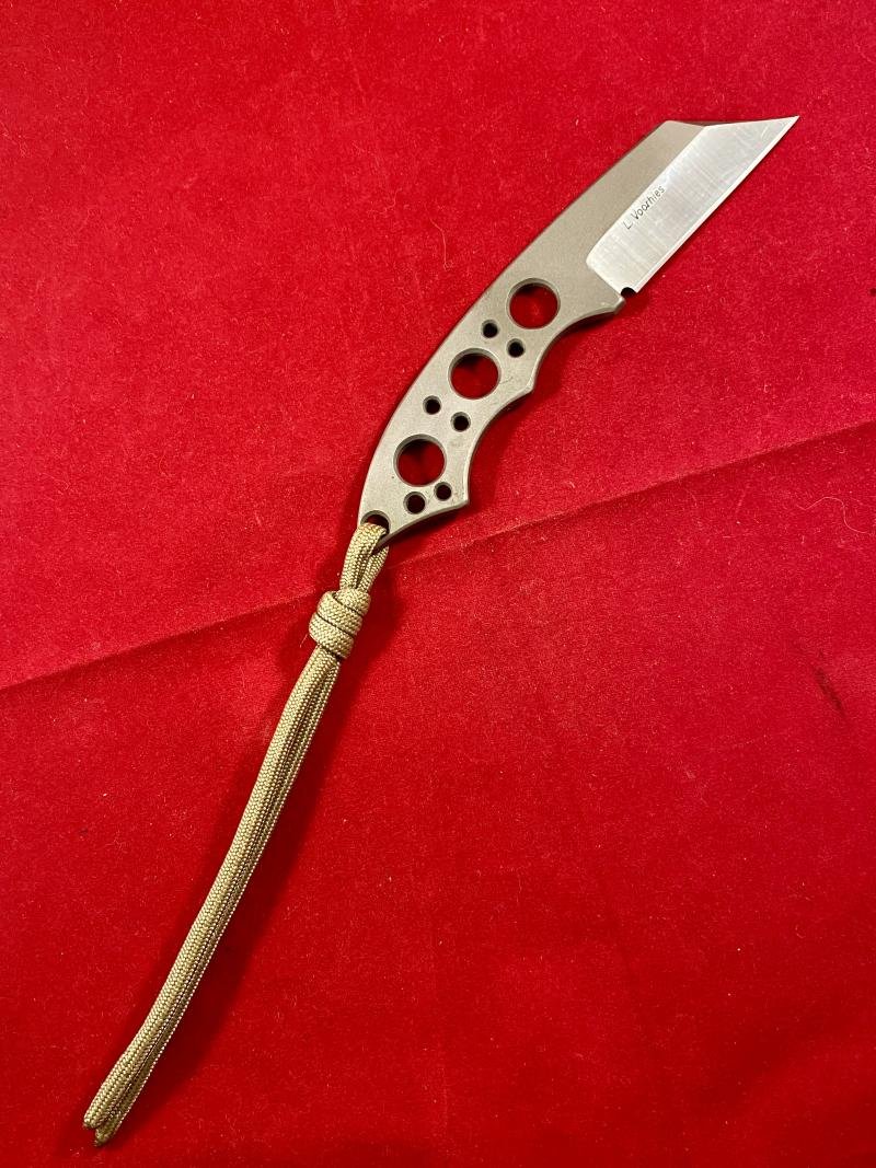 Custom made Tactical Neck Knife by Les Voorhies with Kydex Sheath and Neck Chain — image 4