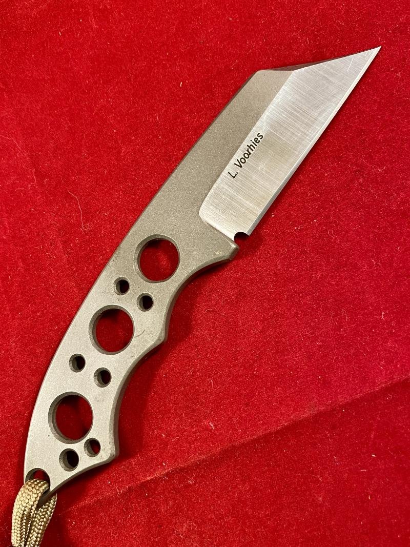 Custom made Tactical Neck Knife by Les Voorhies with Kydex Sheath and Neck Chain — image 5