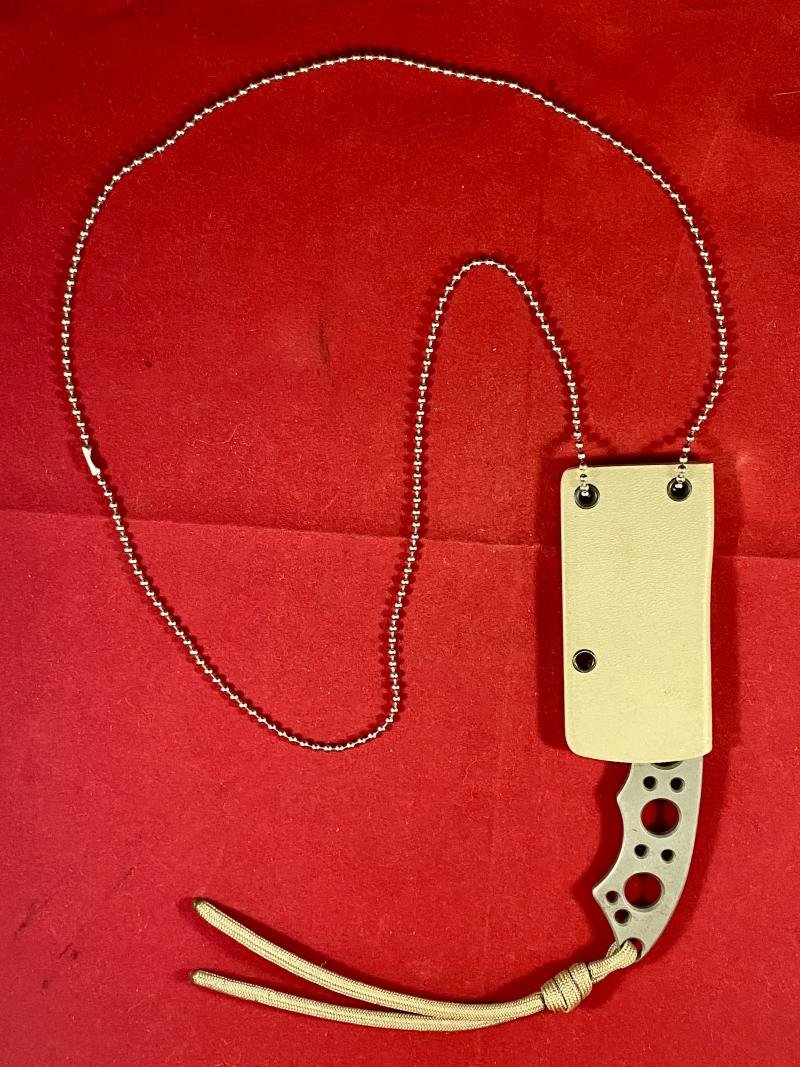Custom made Tactical Neck Knife by Les Voorhies with Kydex Sheath and Neck Chain — image 8