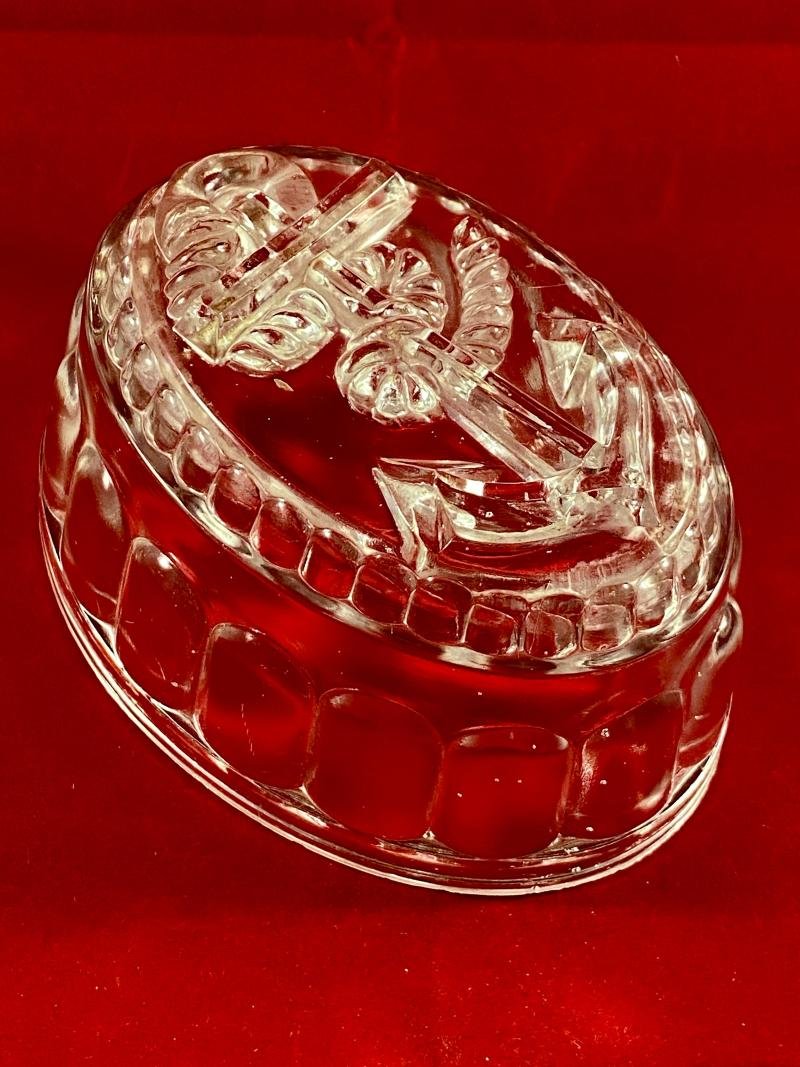 Vintage Royal Navy Clear Glass Anchor Jelly Mould — image 2