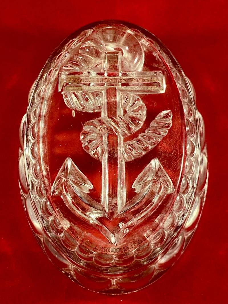 Vintage Royal Navy Clear Glass Anchor Jelly Mould — image 3