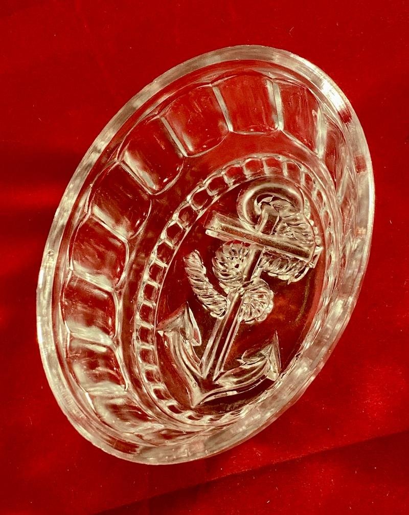 Vintage Royal Navy Clear Glass Anchor Jelly Mould — image 6