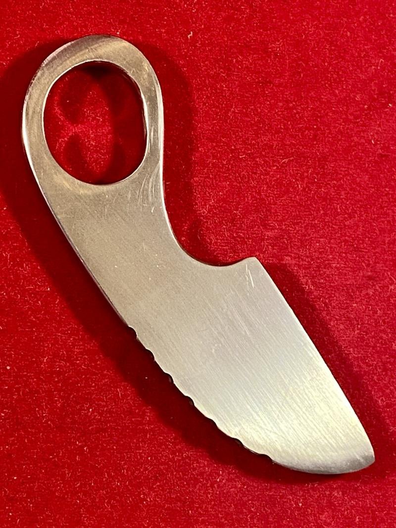 Small Custom made Polished Steel Tactical Neck Knife Maker Marked JB — image 4