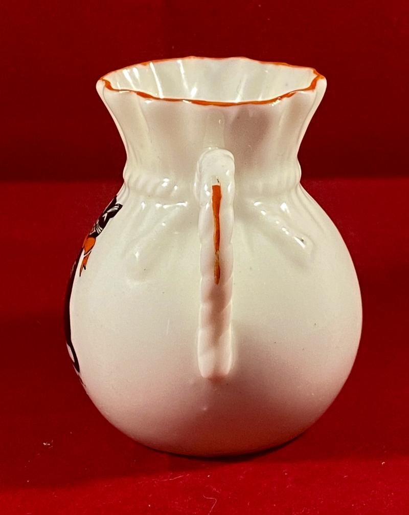 Milton China Crested Ware Sack Jug Depicting Lucky Black Cat with Swastika c1920 — image 5