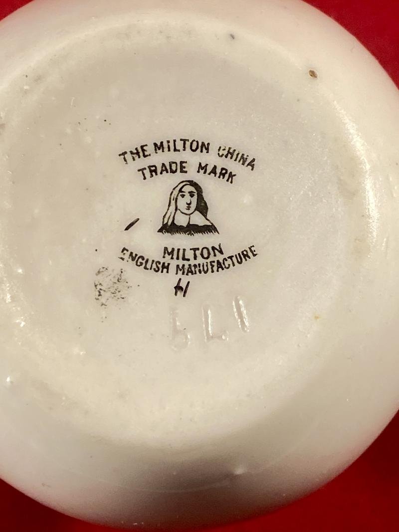 Milton China Crested Ware Sack Jug Depicting Lucky Black Cat with Swastika c1920 — image 8