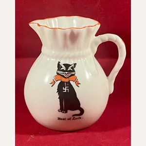 Milton China Crested Ware Sack Jug Depicting Lucky Black Cat …