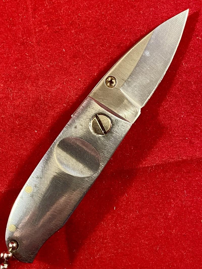Small Polished Steel Folding Keyring Utility Knife — image 4