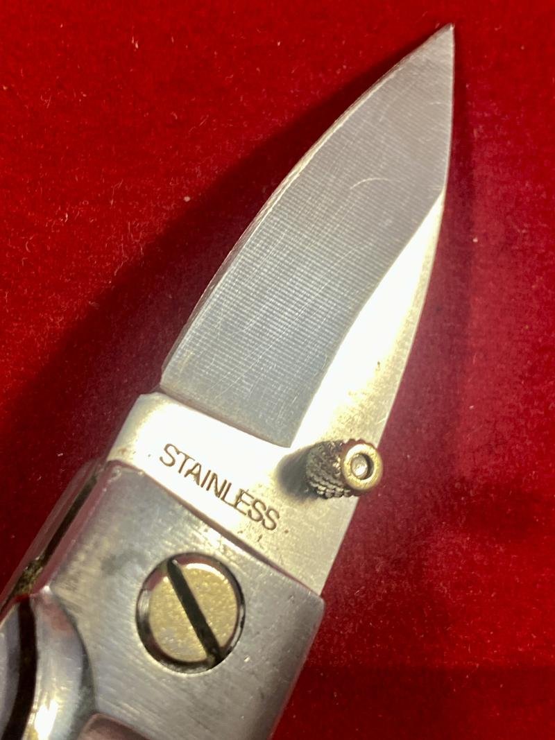 Small Polished Steel Folding Keyring Utility Knife — image 5