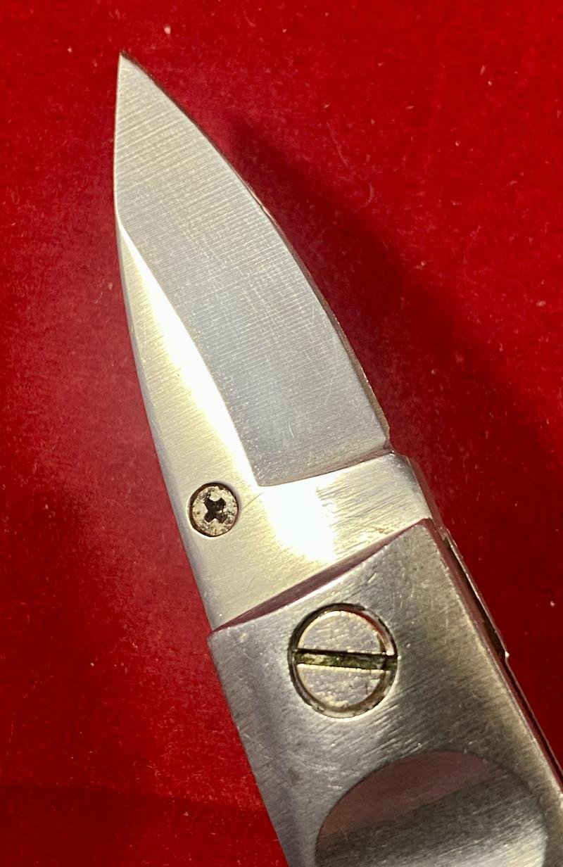 Small Polished Steel Folding Keyring Utility Knife — image 6