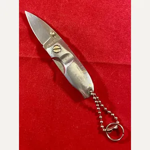 Small Polished Steel Folding Keyring Utility Knife