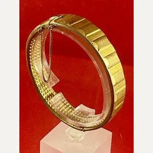 WW1 German Trench Art Driving Band Gilt Bangle with Safety …