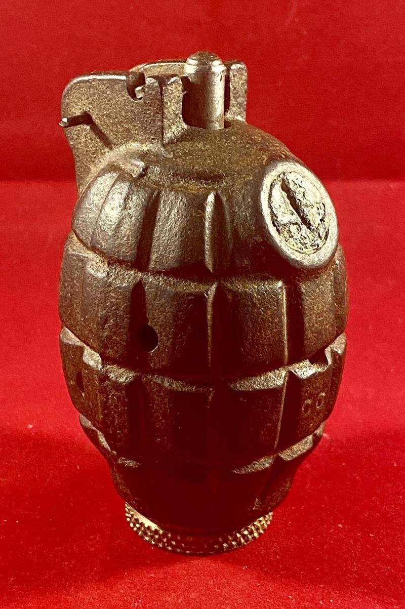 INERT Original 1915 WW1 British No5 Mk1 Mills Hand Grenade – Carron Company Falkirk Scotland — image 2