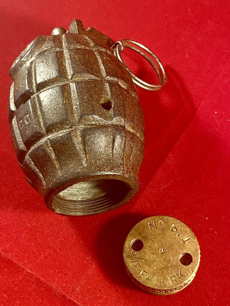 INERT Original 1915 WW1 British No5 Mk1 Mills Hand Grenade – Carron Company Falkirk Scotland — image 8