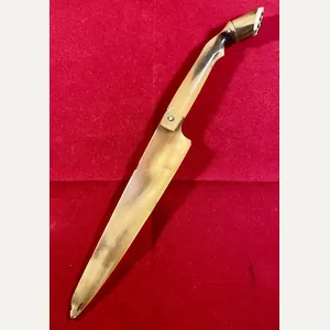 Antique Horn Letter Opener with Hoof Shaped Handle fitted with …