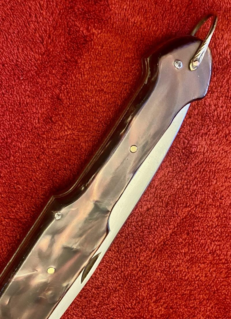 Impressive Portuguese Canesa Style Folding Lock Knife by CUREL with a large 9.25' stainless steel blade c1940 — image 10