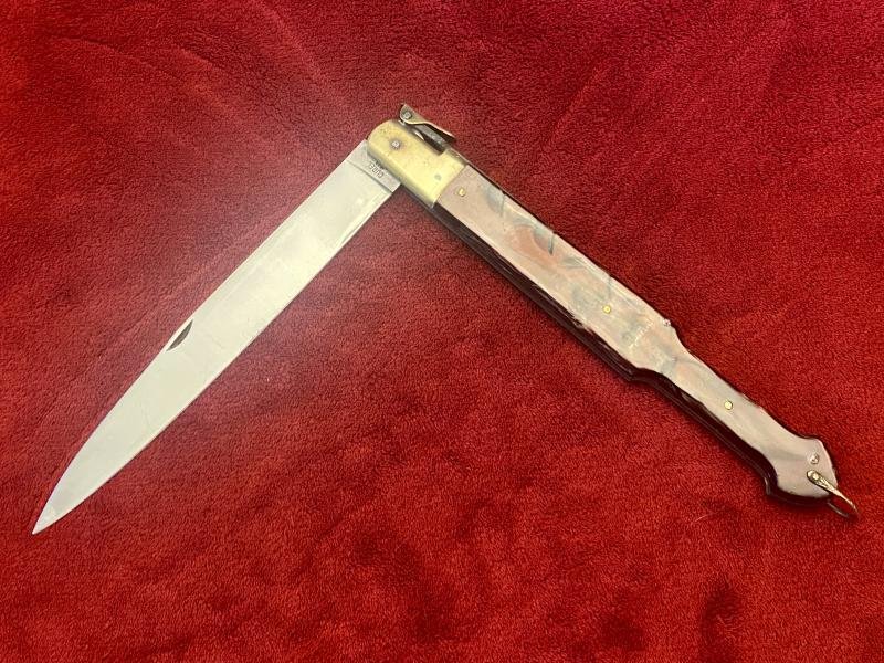 Impressive Portuguese Canesa Style Folding Lock Knife by CUREL with a large 9.25' stainless steel blade c1940 — image 6