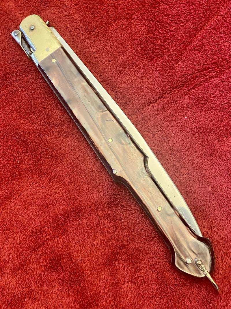 Impressive Portuguese Canesa Style Folding Lock Knife by CUREL with a large 9.25' stainless steel blade c1940 — image 8