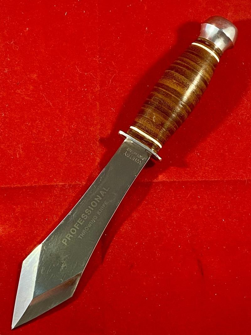 Impressive Vintage Italian WHITBY Professional Throwing Knife with Leather Sheath — image 3