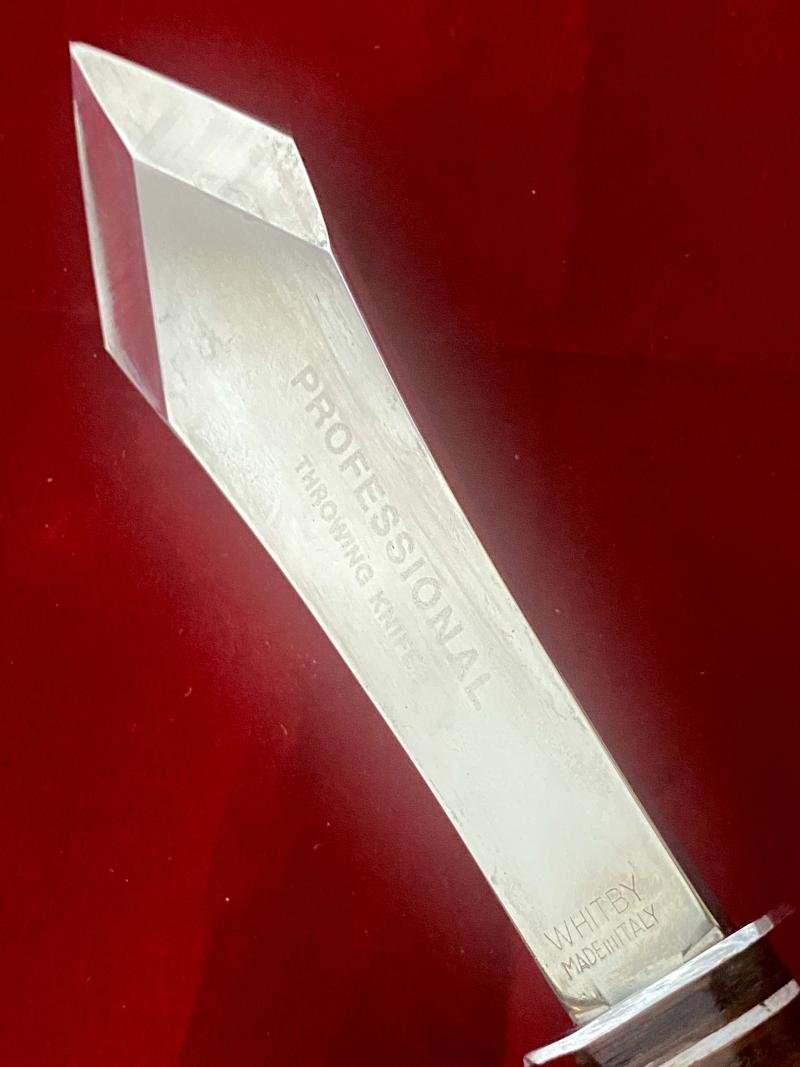 Impressive Vintage Italian WHITBY Professional Throwing Knife with Leather Sheath — image 7