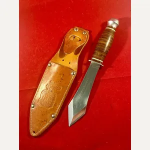 Impressive Vintage Italian WHITBY Professional Throwing Knife with Leather Sheath