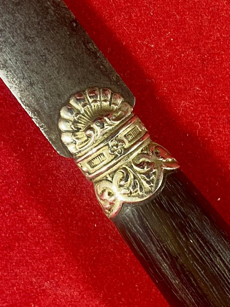 Fine Antique French Letter Opener with Ornate Silver Bolster and Ebony Handle by E. Page & Co. of Lyon c1900 — image 5