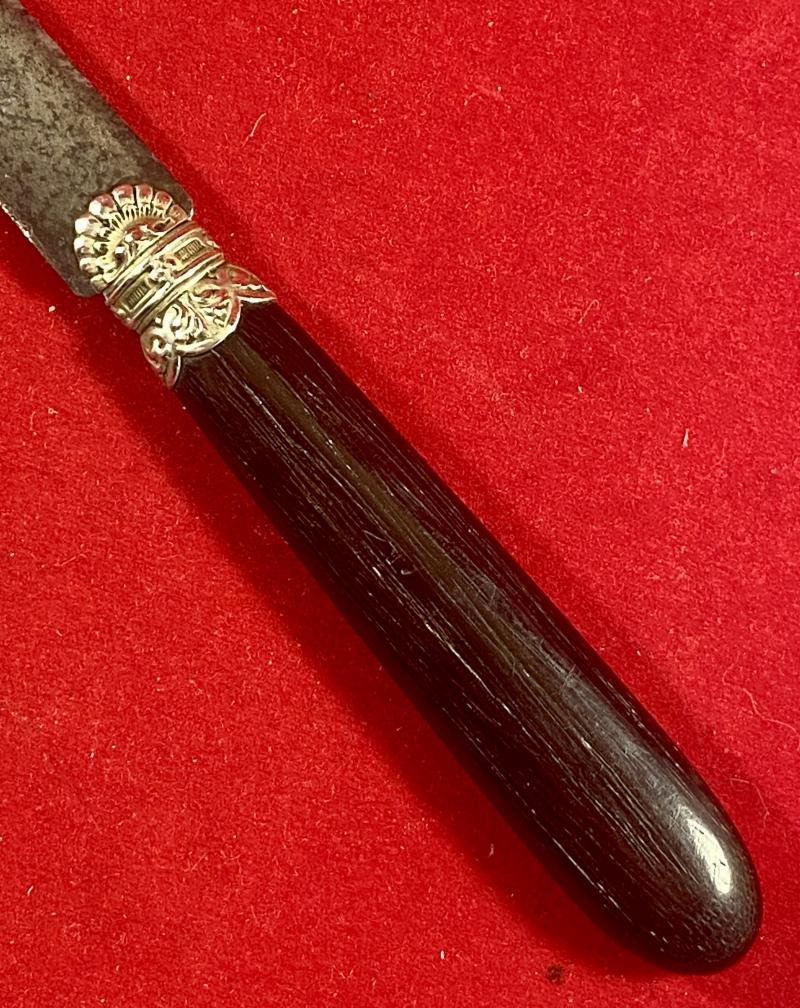 Fine Antique French Letter Opener with Ornate Silver Bolster and Ebony Handle by E. Page & Co. of Lyon c1900 — image 6