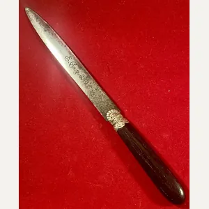 Fine Antique French Letter Opener with Ornate Silver Bolster and …