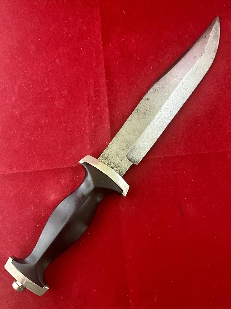 Unusual 7' Bowie Bladed Knife with WW2 German SS/SA Dagger Style Grip by WHITBY Solingen Germany c1960 — image 2