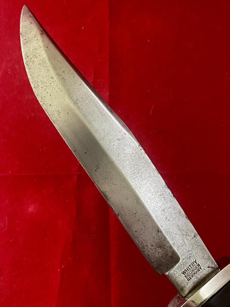 Unusual 7' Bowie Bladed Knife with WW2 German SS/SA Dagger Style Grip by WHITBY Solingen Germany c1960 — image 3