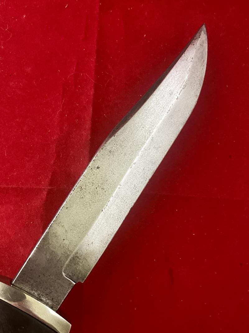 Unusual 7' Bowie Bladed Knife with WW2 German SS/SA Dagger Style Grip by WHITBY Solingen Germany c1960 — image 4