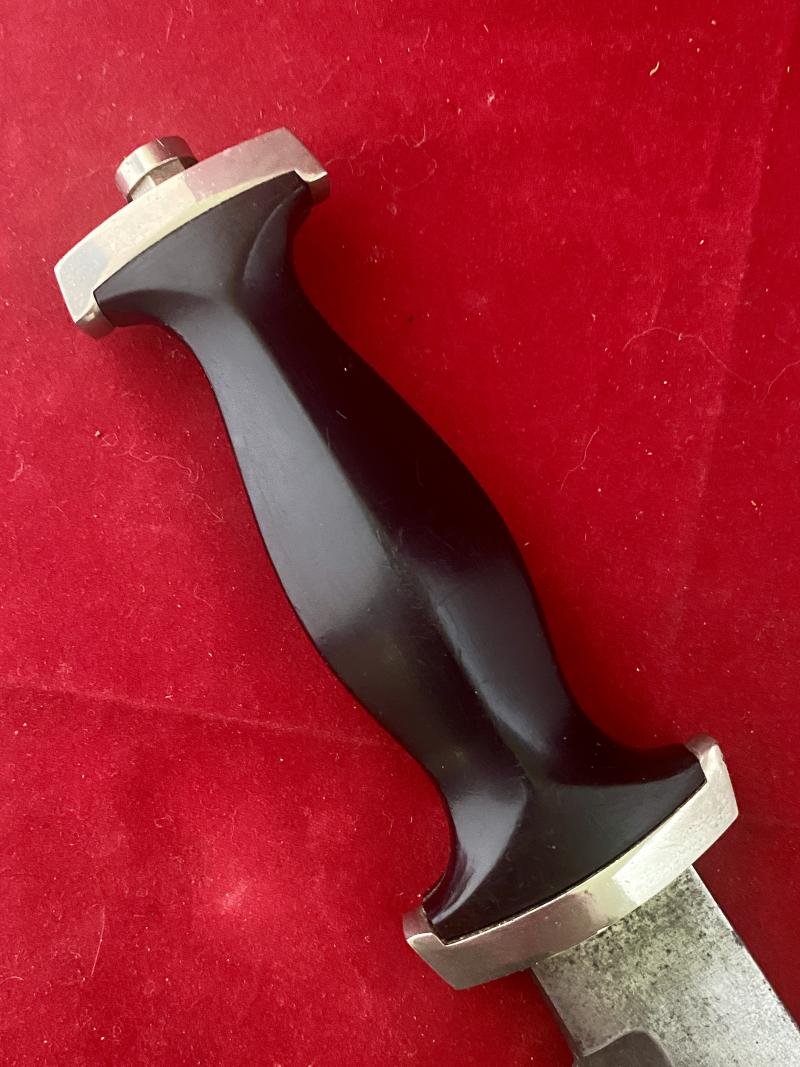 Unusual 7' Bowie Bladed Knife with WW2 German SS/SA Dagger Style Grip by WHITBY Solingen Germany c1960 — image 6