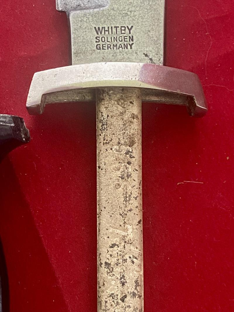 Unusual 7' Bowie Bladed Knife with WW2 German SS/SA Dagger Style Grip by WHITBY Solingen Germany c1960 — image 9