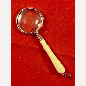 Beautiful Antique Miniature Silver and Bone Magnifying Glass with London …