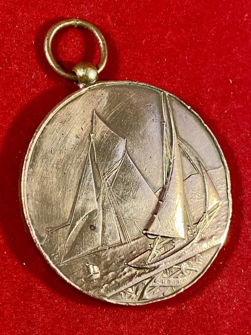 Large Antique French Bronze Yachting L' UNION Nautical Club Medal to W. KENT a Crew Member 1890 — image 4
