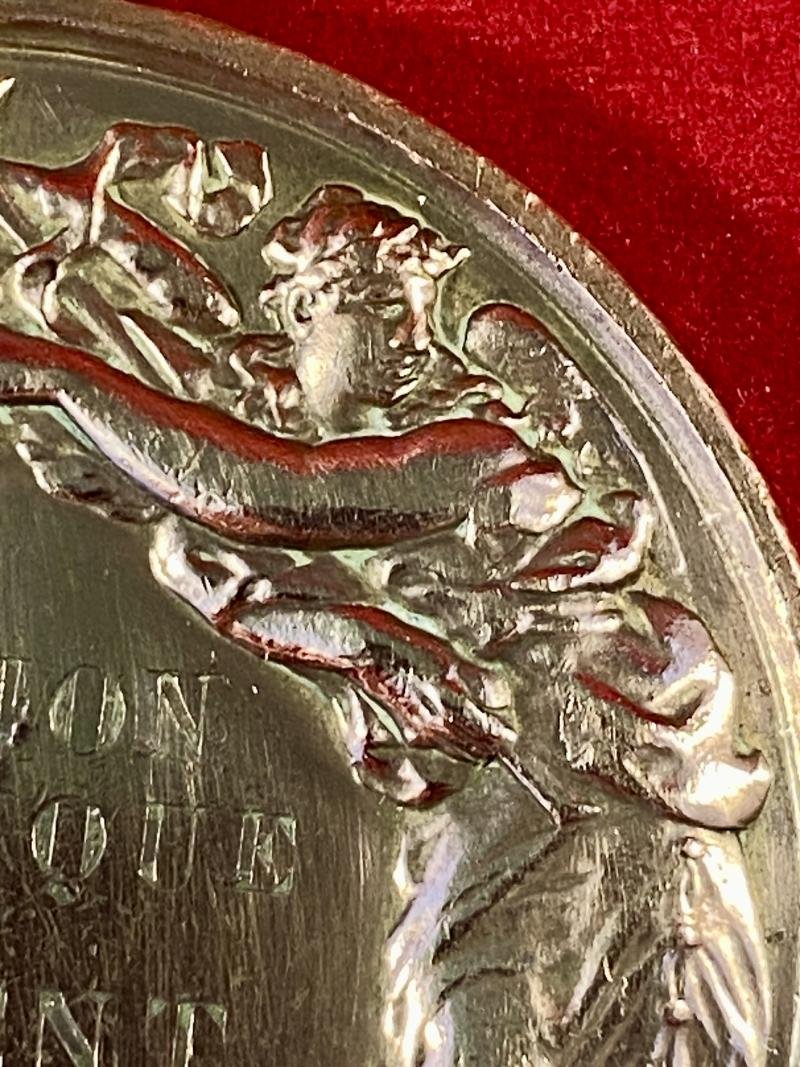 Large Antique French Bronze Yachting L' UNION Nautical Club Medal to W. KENT a Crew Member 1890 — image 9