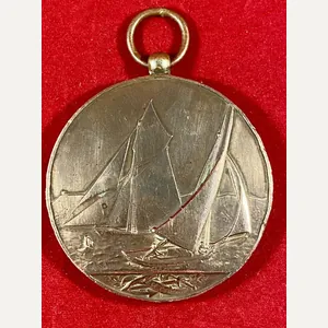 Large Antique French Bronze Yachting L' UNION Nautical Club Medal …