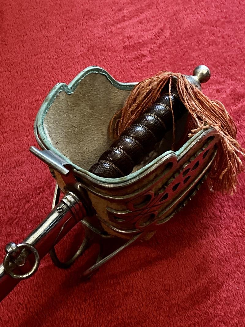 Good REPRODUCTION Scottish Highland Officer's Basket Sword 1828 Pattern with Plated Scabbard c1980 — image 10