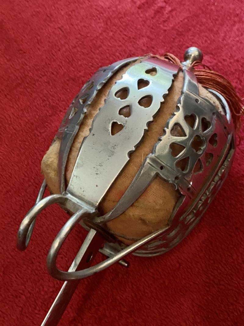 Good REPRODUCTION Scottish Highland Officer's Basket Sword 1828 Pattern with Plated Scabbard c1980 — image 5