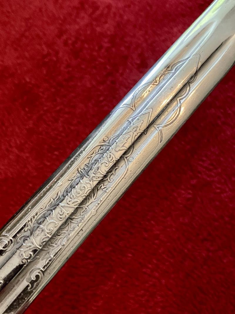 Good REPRODUCTION Scottish Highland Officer's Basket Sword 1828 Pattern with Plated Scabbard c1980 — image 7