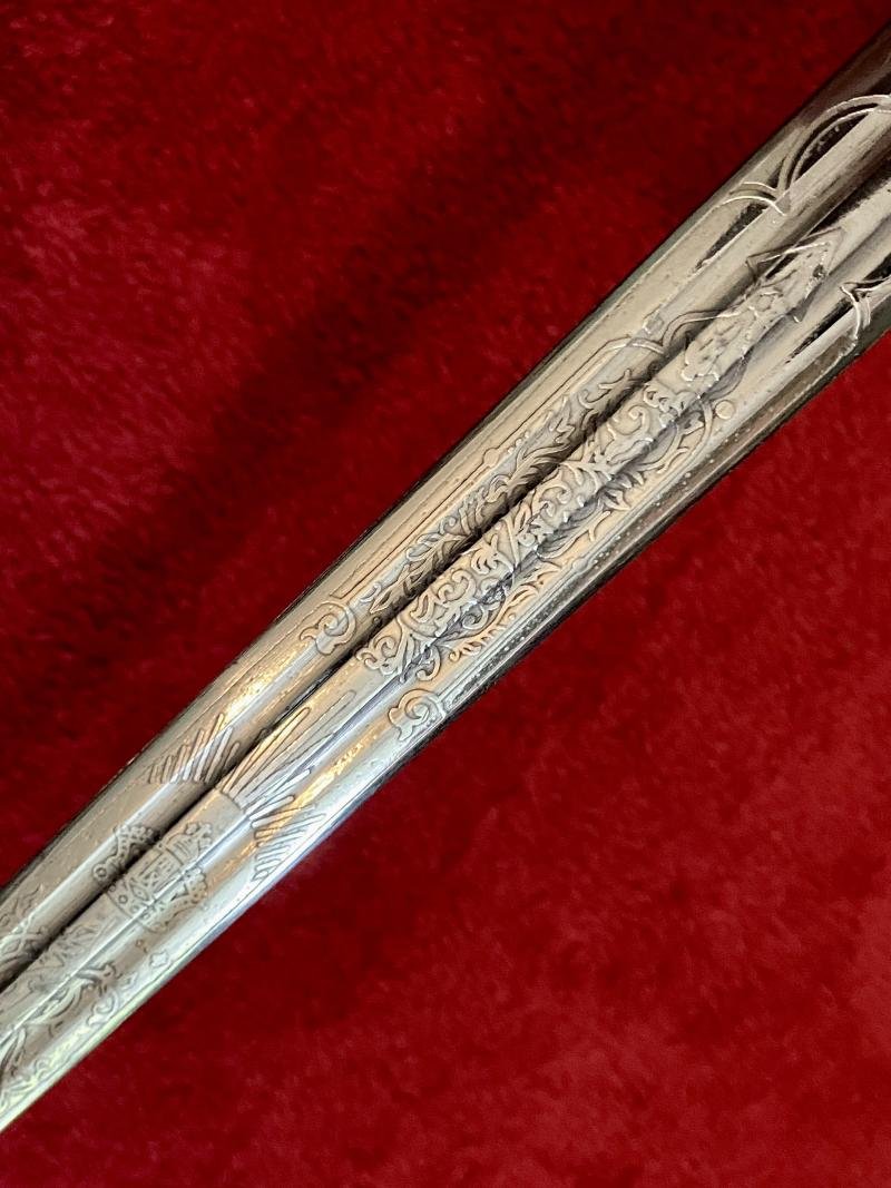 Good REPRODUCTION Scottish Highland Officer's Basket Sword 1828 Pattern with Plated Scabbard c1980 — image 8