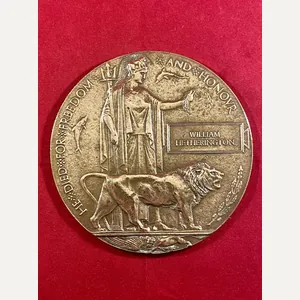 Genuine WW1 British Bronze Death Plaque (Death Penny) for WILLIAM …