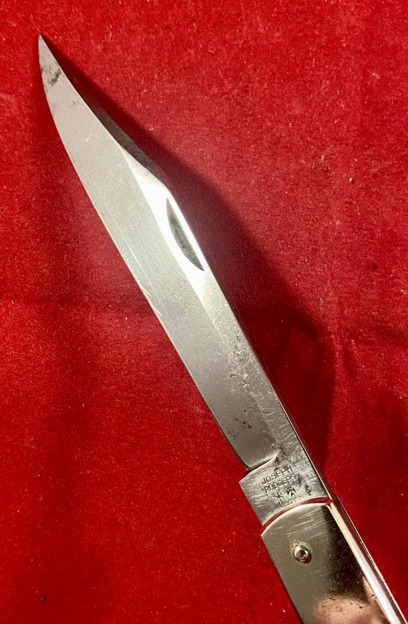 Rare Model P. 435 'Sport' Knife with Nickel Silver Grip and Locking Clip Point Blade by Joseph Rodgers & Sons c1880 — image 10