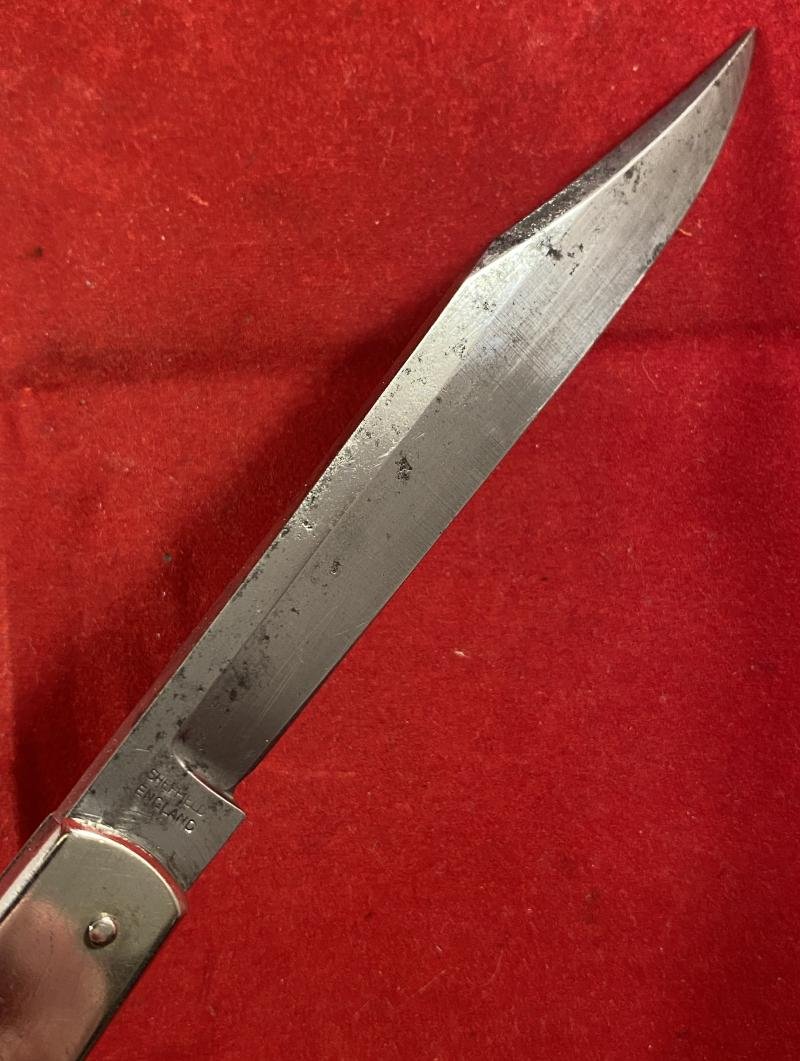 Rare Model P. 435 'Sport' Knife with Nickel Silver Grip and Locking Clip Point Blade by Joseph Rodgers & Sons c1880 — image 9