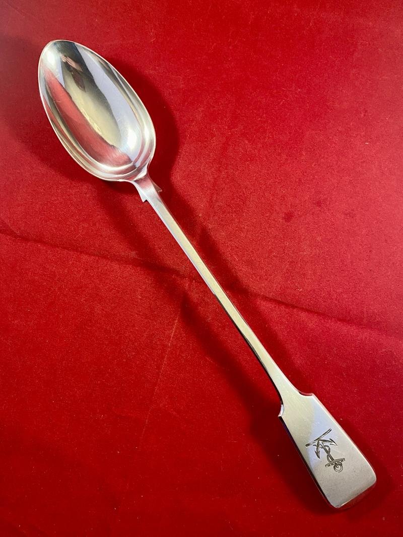 Stunning Large Victorian Royal Navy Silver Plated Basting Spoon by Elkington & Co. Ltd 1854 — image 2
