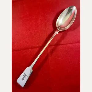 Stunning Large Victorian Royal Navy Silver Plated Basting Spoon by …